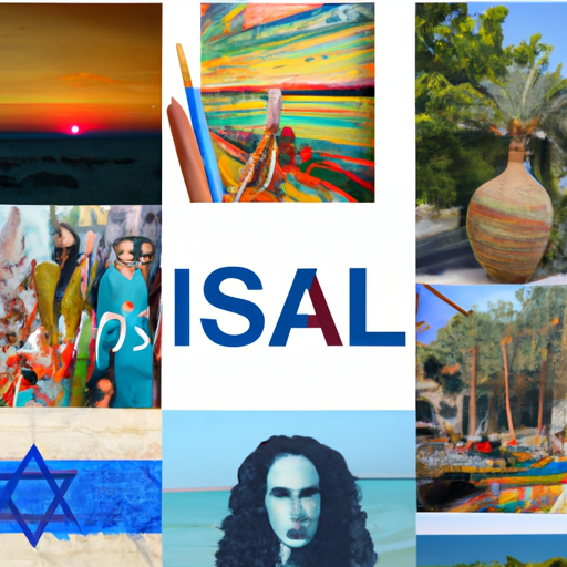 1. A collage of different art styles representing Israel's diverse art scene
